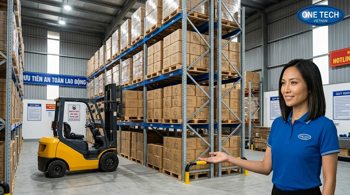 Lưu ý an toàn khi sử dụng kệ pallet An toàn khi sử dụng kệ pallet trong kho có xe nâng