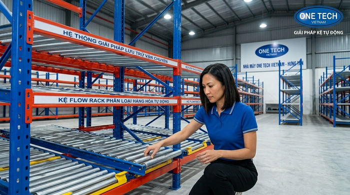 Bảo trì kệ Flow Rack và kiểm tra con lăn trong kho tại Hưng Yên