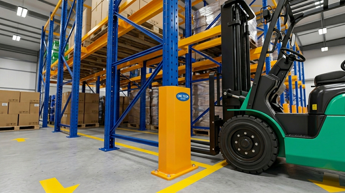 Phụ kiện bảo vệ chân cột kệ drive-in Bảo vệ chân cột kệ drive in hạn chế va chạm xe nâng