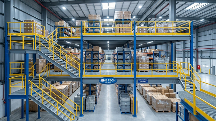 Kệ sàn mezzanine nhiều tầng cho nhà kho cao