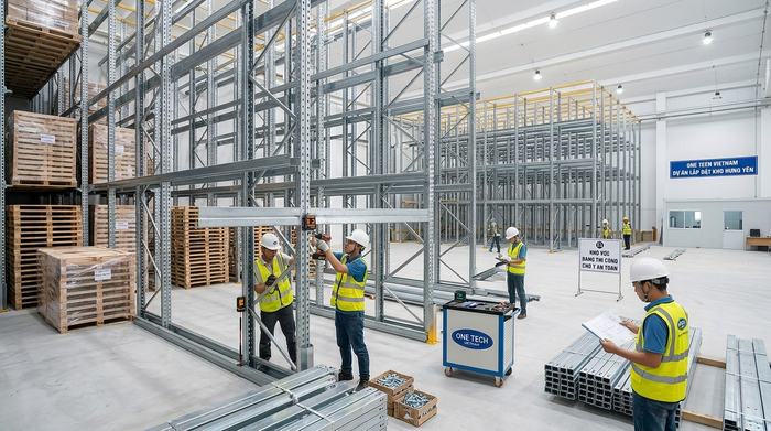 Thi công lắp đặt kệ drive in tại Hưng Yên Lắp đặt kệ drive in tại Hưng Yên cho kho pallet
