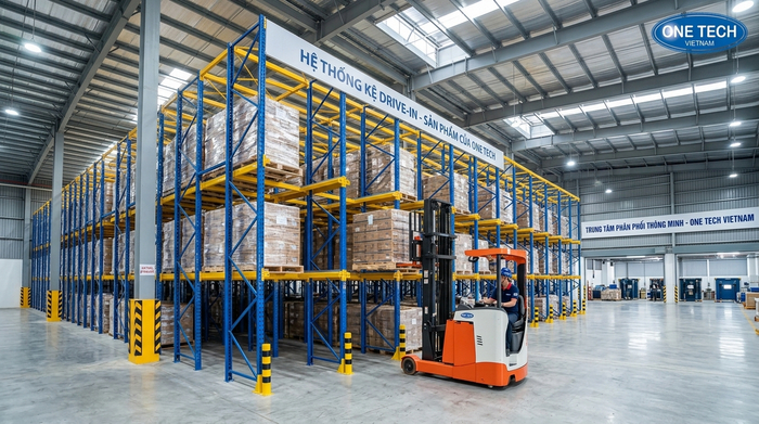 Mẫu kệ drive in tải nặng cho kho pallet Mẫu kệ drive in tải nặng cho kho pallet