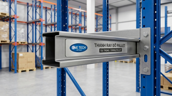 Thanh ray đỡ pallet trong hệ thống kệ drive-in Thanh ray đỡ pallet của kệ drive in