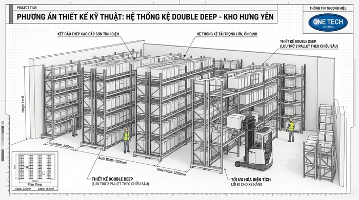 Bản vẽ thiết kế kệ Double Deep Hưng Yên trước khi sản xuất