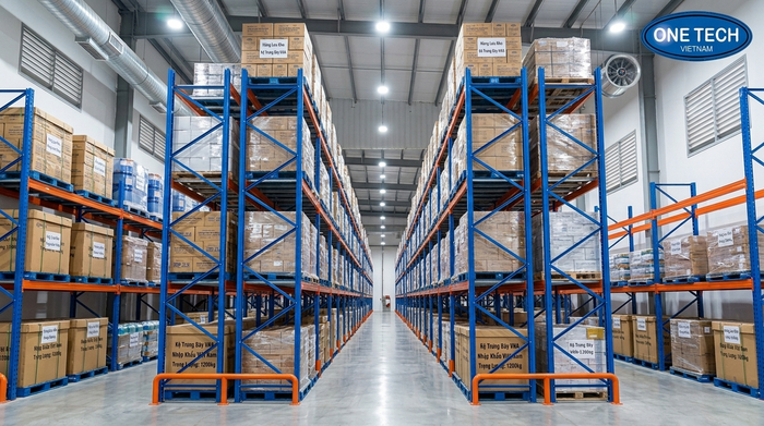 Kệ công nghiệp chịu nồm cho kho Hưng Yên Kệ công nghiệp chịu nồm Hưng Yên trong kho hàng thông thoáng