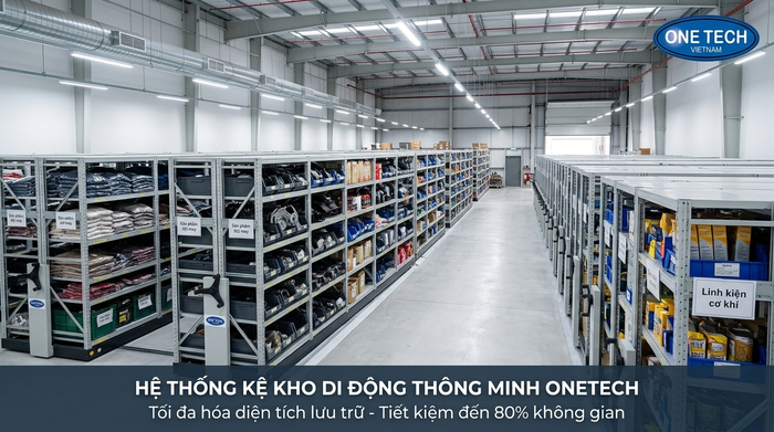 Kệ kho di động Hưng Yên trong kho công nghiệp tối ưu diện tích