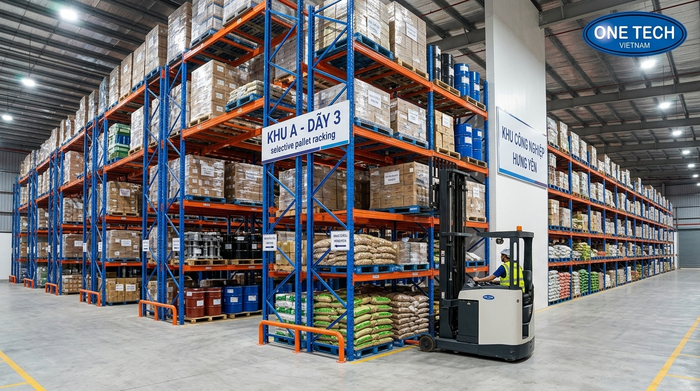 Kệ Selective truy xuất pallet nhanh và linh hoạt Kệ Selective cho kho pallet tại khu công nghiệp Hưng Yên