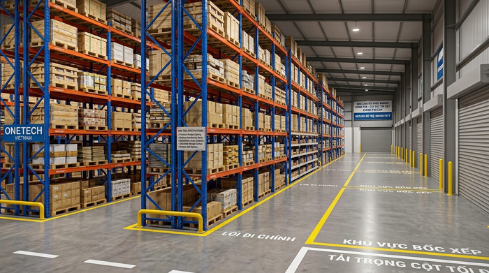Kệ selective cho kho trung chuyển Hưng Yên lưu pallet