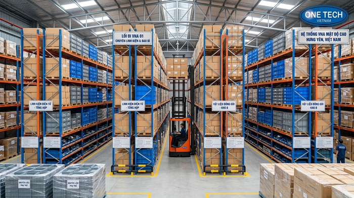Kệ VNA cho kho bao bì linh kiện tại Hưng Yên Kệ VNA narrow aisle cho kho bao bì và linh kiện tại Hưng Yên