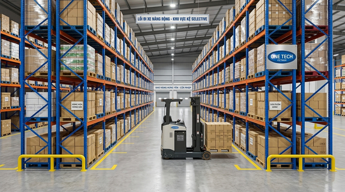 Lối đi xe nâng cho kệ Selective Hưng Yên Thiết kế lối đi xe nâng cho kệ Selective trong kho Hưng Yên
