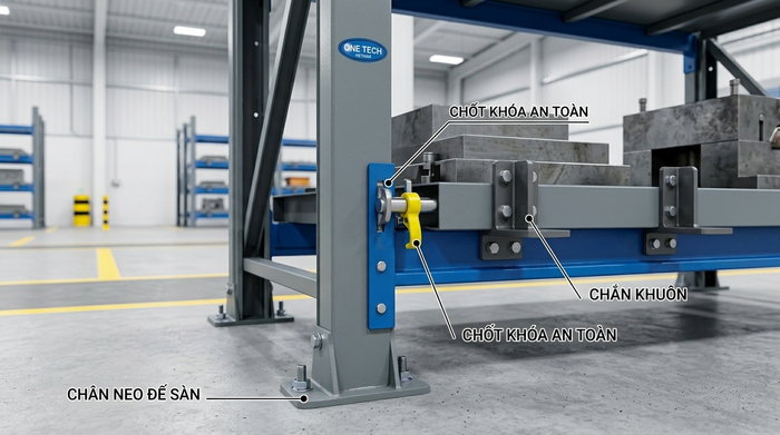 Phụ kiện an toàn cần có khi lắp kệ khuôn Phụ kiện an toàn cho hệ thống kệ khuôn
