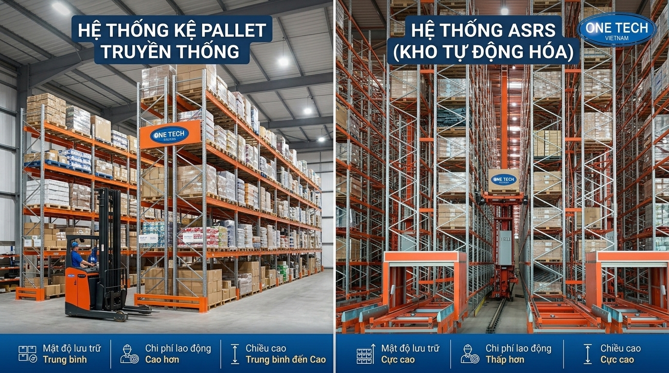 So sánh kệ kho ASRS Hưng Yên và kệ kho truyền thống