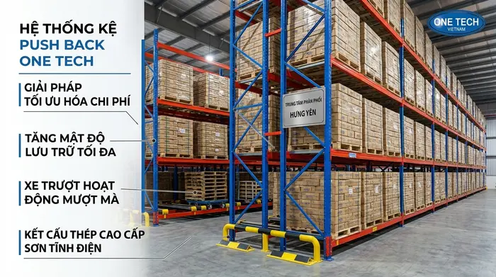 Tối ưu chi phí đầu tư kệ push back Hưng Yên theo số pallet lưu trữ