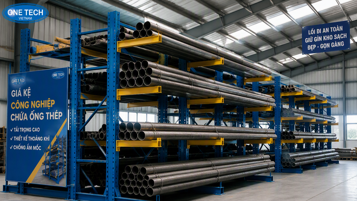 Kệ để ống thép thông thoáng hạn chế ẩm mốc