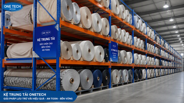 Kệ để vải cuộn tại Hưng Yên cho kho dệt may tải trọng cao