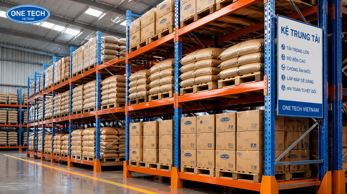 Giải pháp lưu trữ nông sản và bao bì trong kho Kệ kho bảo quản nông sản khô và bao bì trong điều kiện nồm ẩm