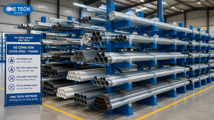 Kệ kho chứa ống thép công nghiệp tại Hưng Yên