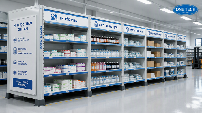 Kệ lưu trữ dược phẩm chịu ẩm với bề mặt sơn tĩnh điện