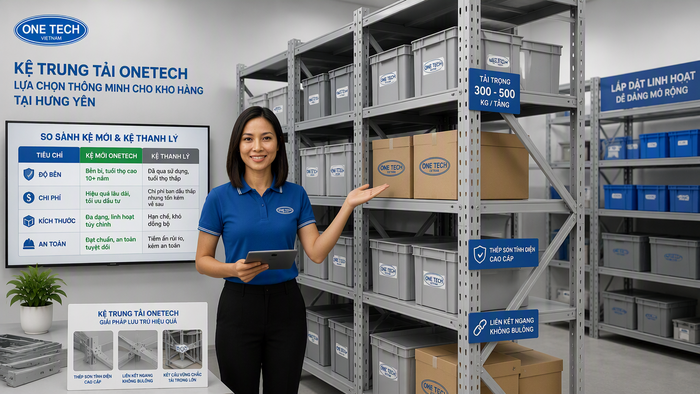 OneTech tư vấn kệ trung tải giá rẻ Hưng Yên